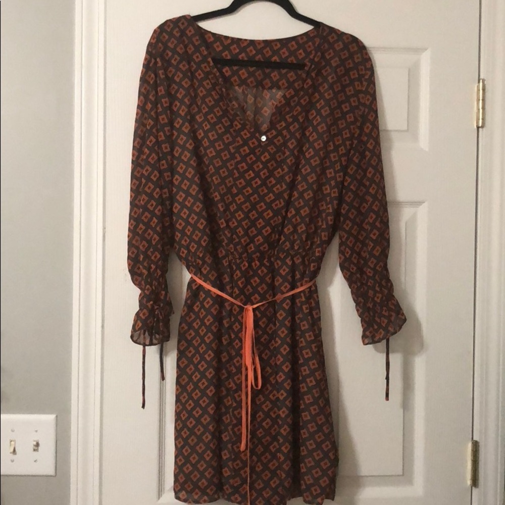 Umgee + 1X Orange and Grey dress
